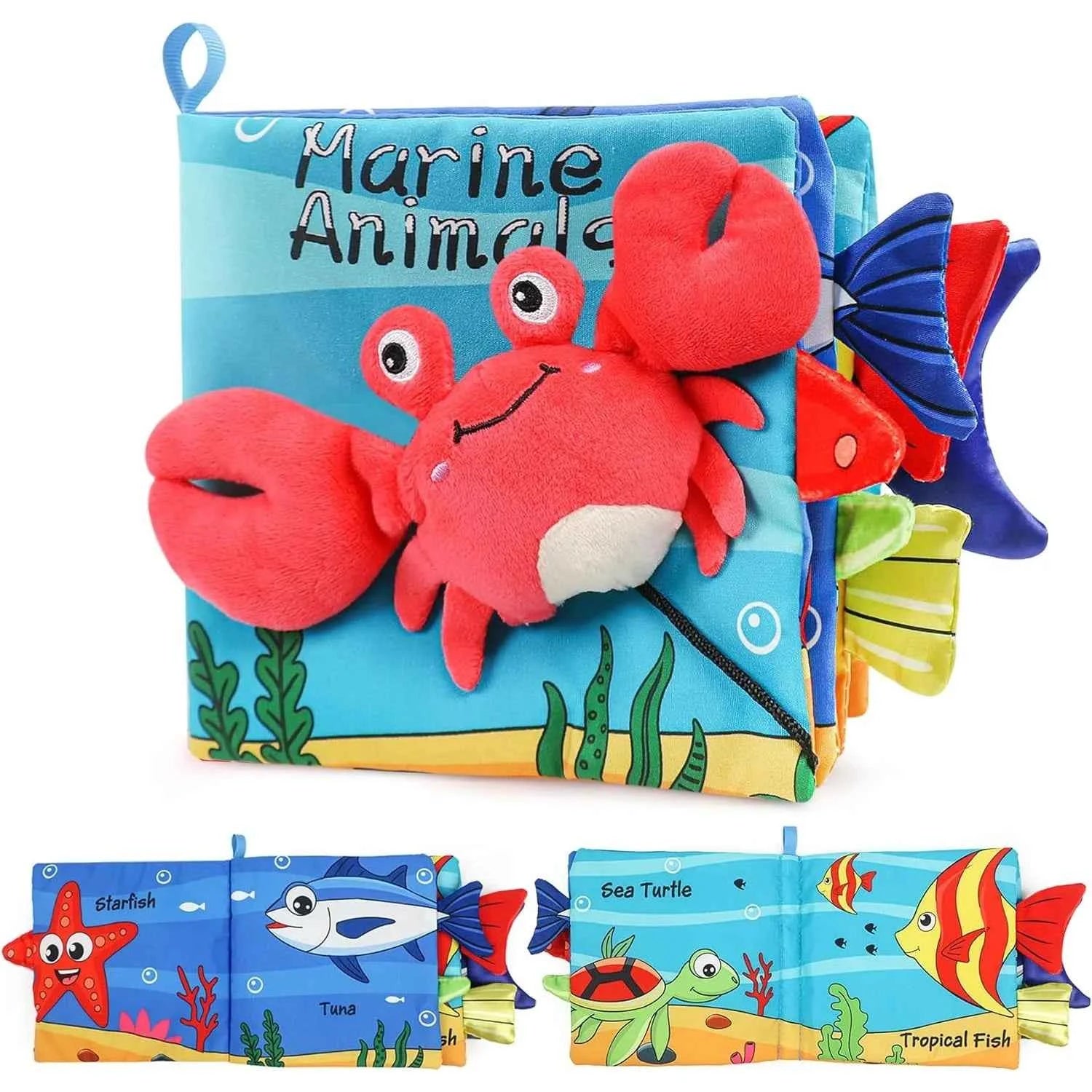 Cloth Early Learning Soft Crinkle Book - Babies 0-2