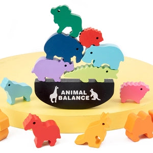 Wooden Animal Balance Stacking Toy – Montessori Game - Lulliyo