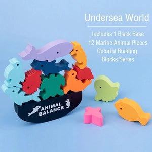 Wooden Animal Balance Stacking Toy – Montessori Game - Lulliyo