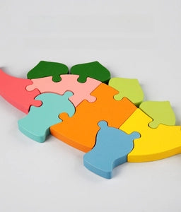 Wooden 3D Animal Number Puzzle – Montessori Learning Toy - Lulliyo