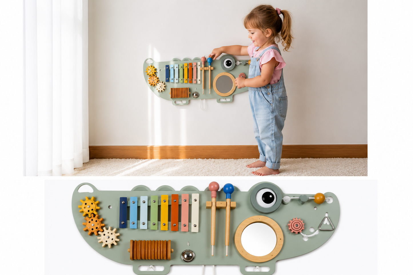 Crocodile Wall Activity Board For Kids - Lulliyo