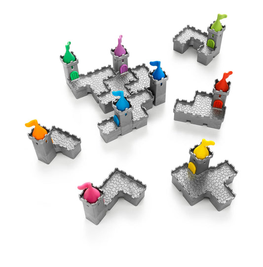 Smart Games Tower Stacks puzzle game packaging with castle illustration and text. Lulliyo