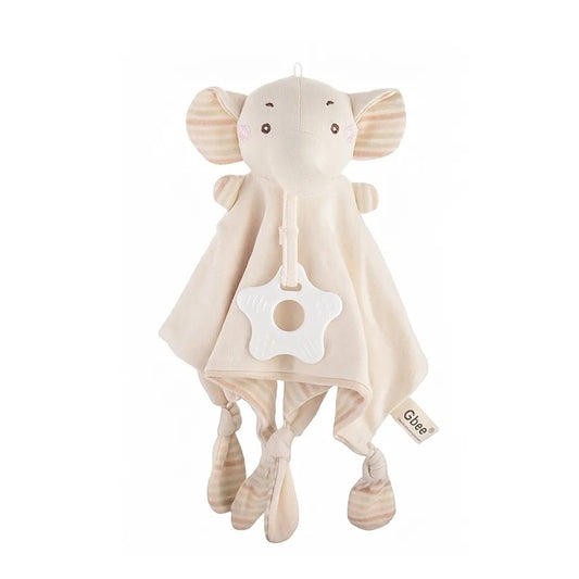Organic Cotton Baby Security Blanket With Teether - Lulliyo Lulliyo