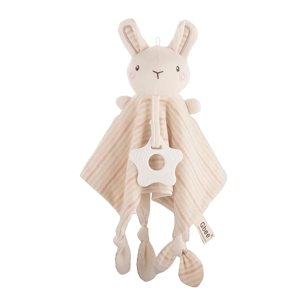 Organic Cotton Baby Security Blanket With Teether - Lulliyo