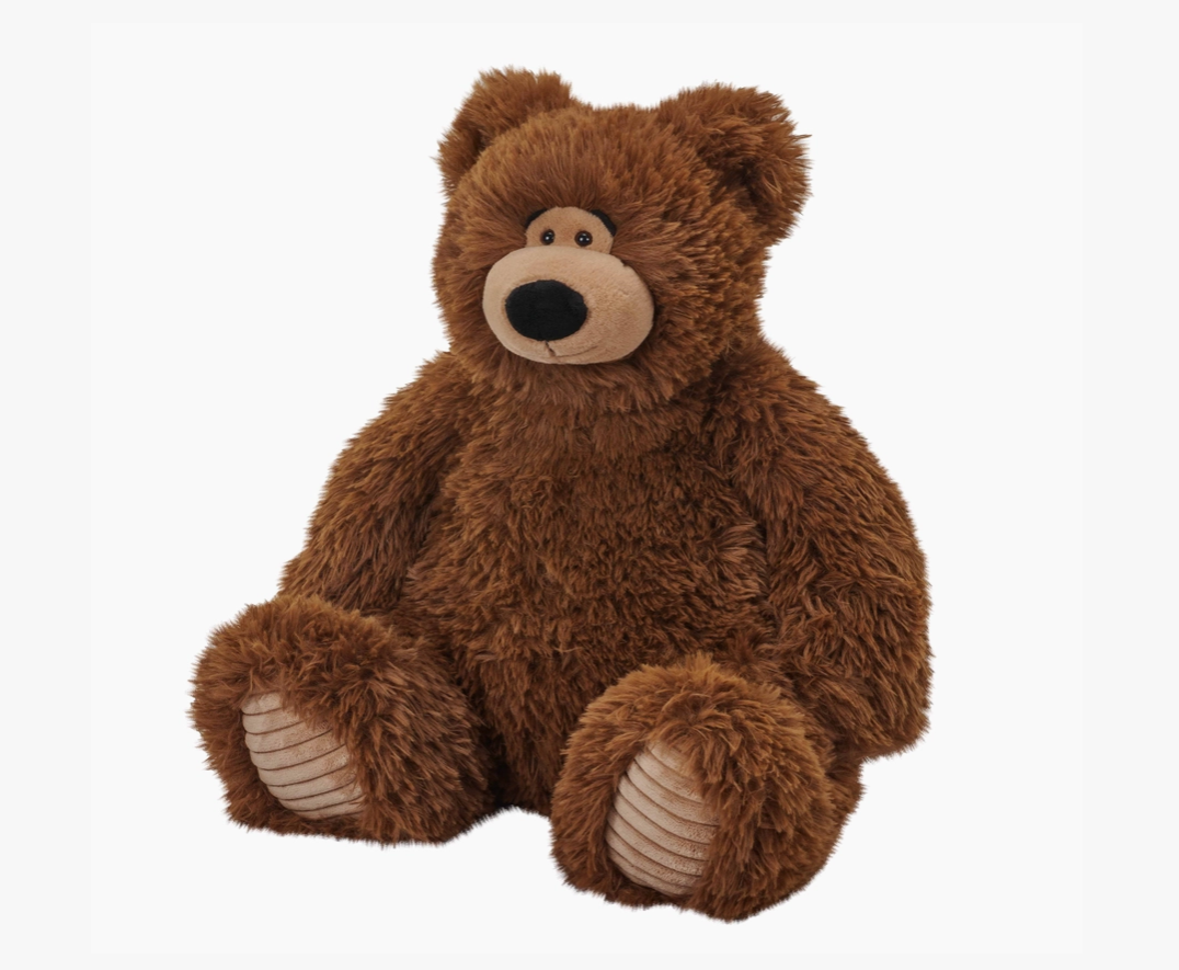 Wild Republic Snuggleluvs Brown Bear plush with shaggy brown fur, rounded ears and textured paw pads