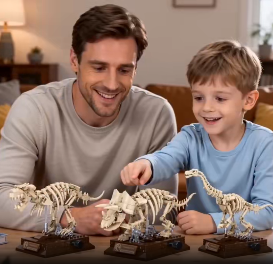 3D Dinosaur Fossil Building Set – Educational Skeleton Model - Lulliyo
