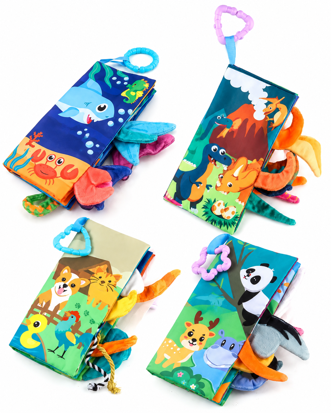 Baby Sensory Cloth Book Set – Soft Crinkle Learning Fun - Lulliyo