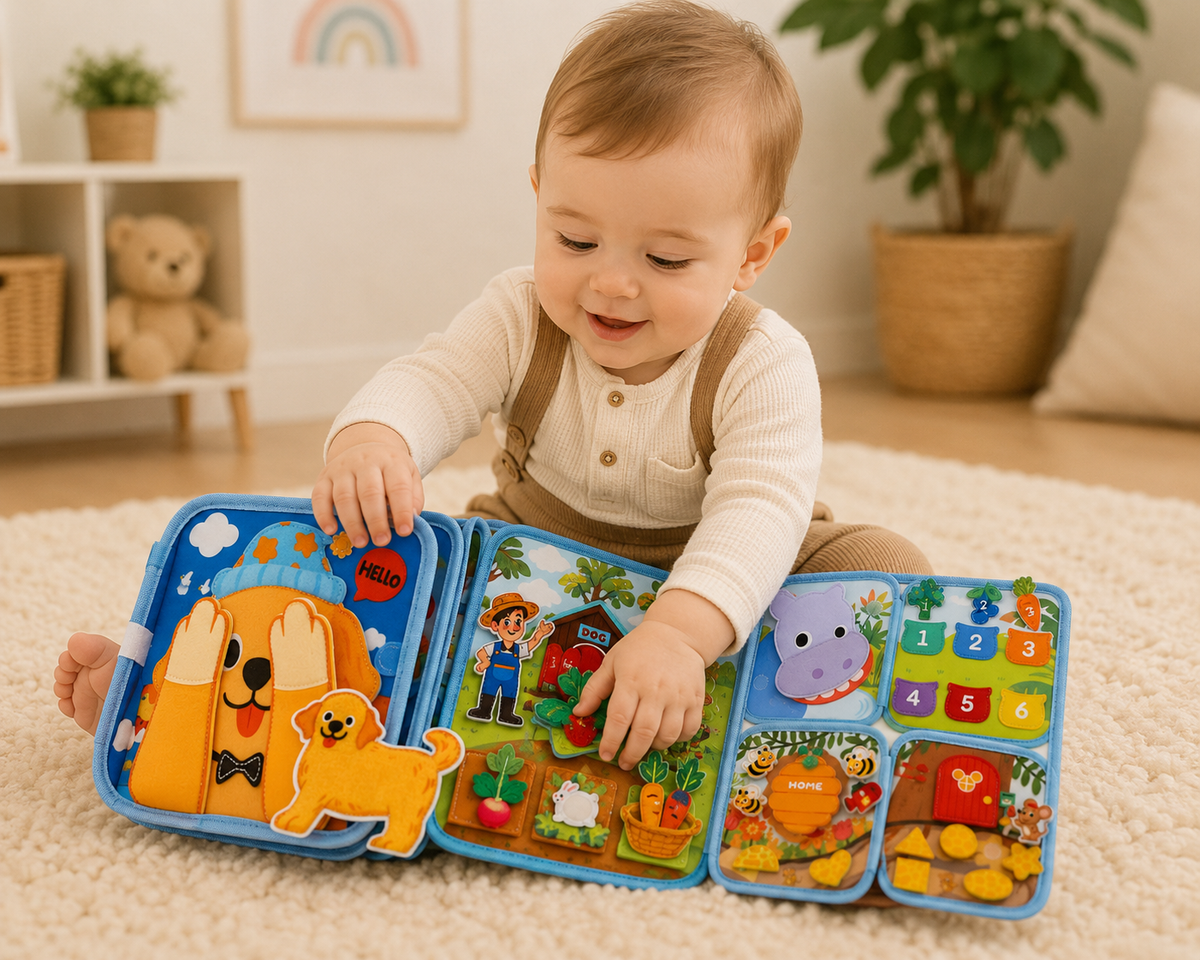 Montessori Felt Quiet Book – Farm Busy Book for Toddlers