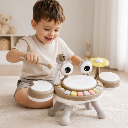 Kids 4-in-1 Piano Music Toy with Xylophone and Drums - Lulliyo