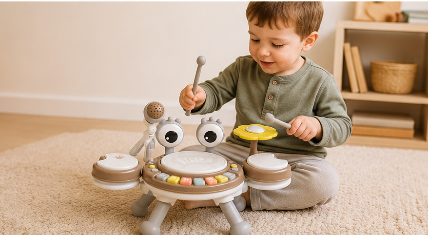 Kids 4-in-1 Piano Music Toy with Xylophone and Drums - Lulliyo