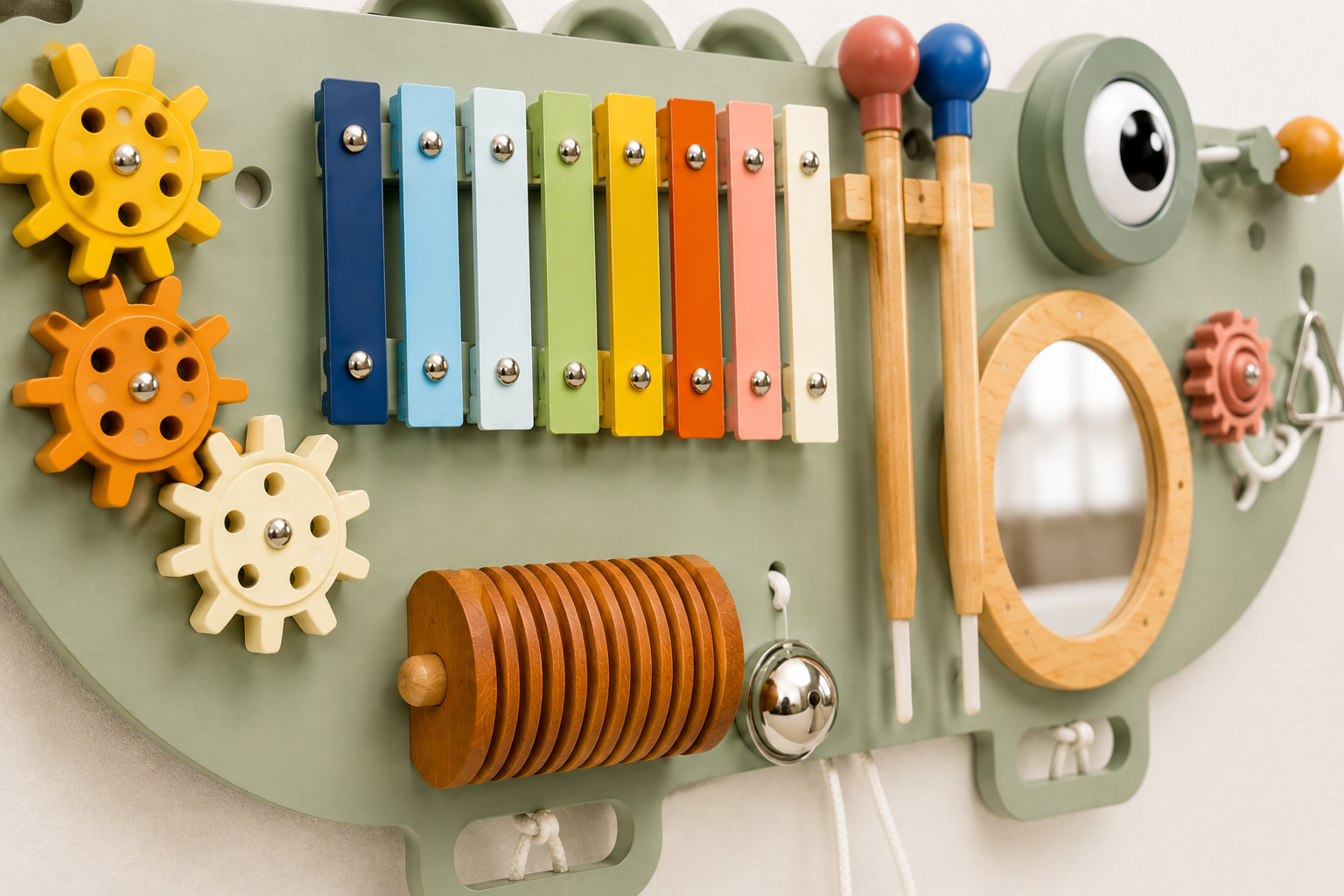 Crocodile Wall Activity Board – Musical Sensory Panel - Lulliyo