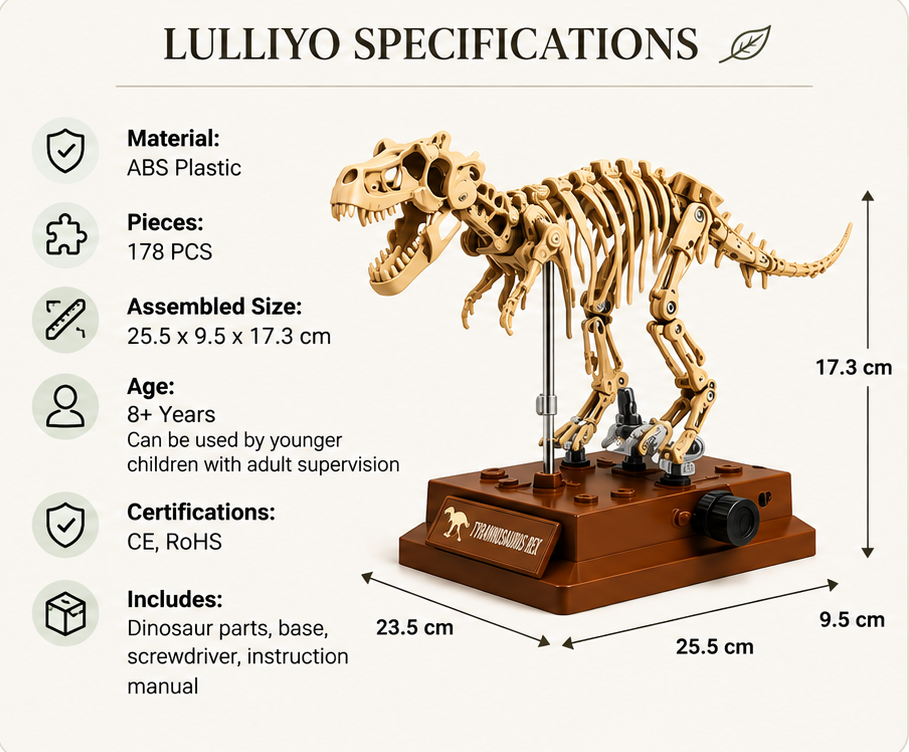 T-Rex Fossil Building Kit – 3D Stem Dinosaur Skeleton Model
