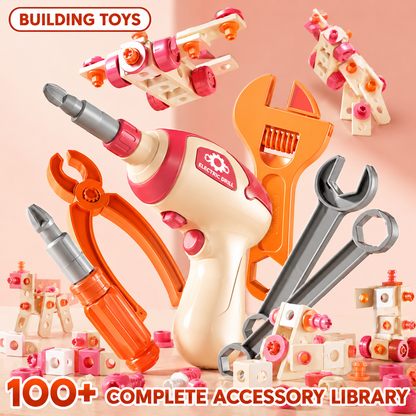 Kids Drill Construction Building Set With Screw Blocks - Lulliyo
