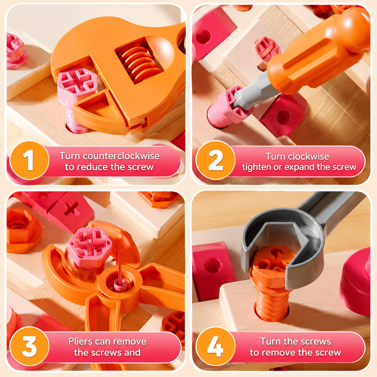 Kids Drill Construction Building Set With Screw Blocks - Lulliyo