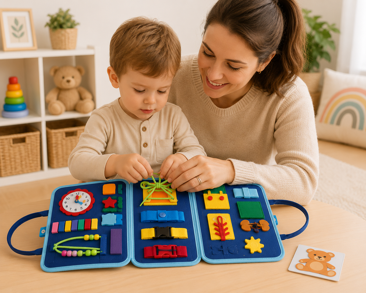 Montessori Toddler Busy Board – Preschool Learning Toy