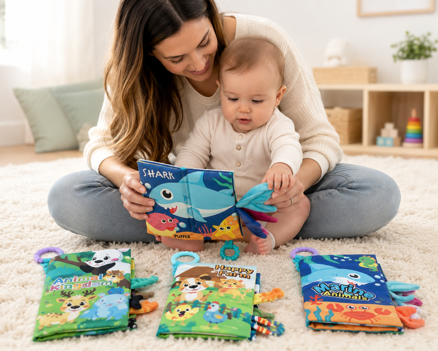 Baby Sensory Cloth Book Set – Soft Crinkle Learning Fun
