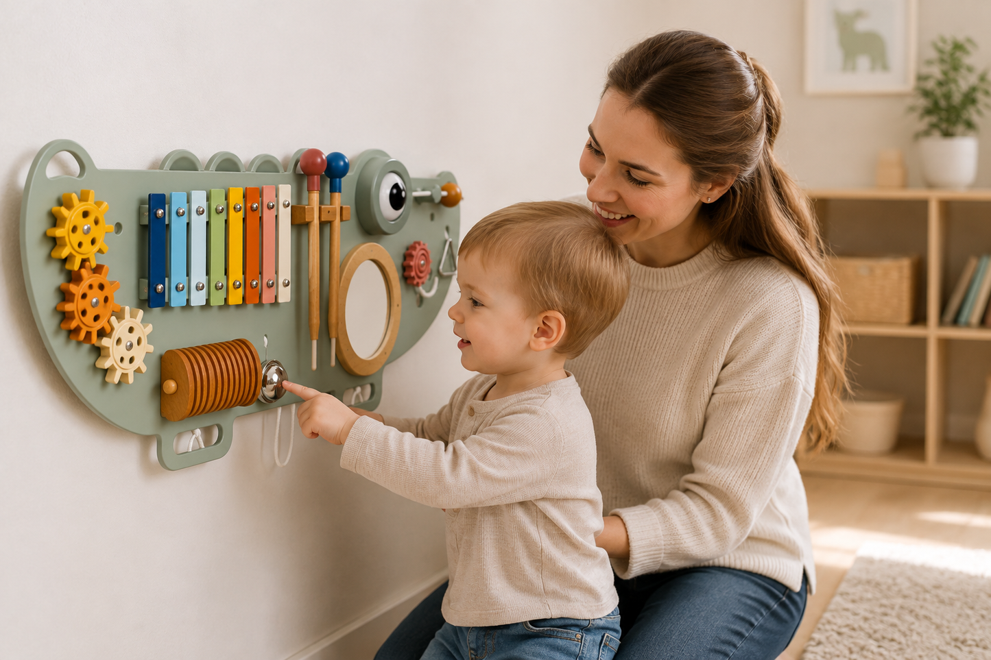 Crocodile Wall Activity Board – Musical Sensory Panel - Lulliyo