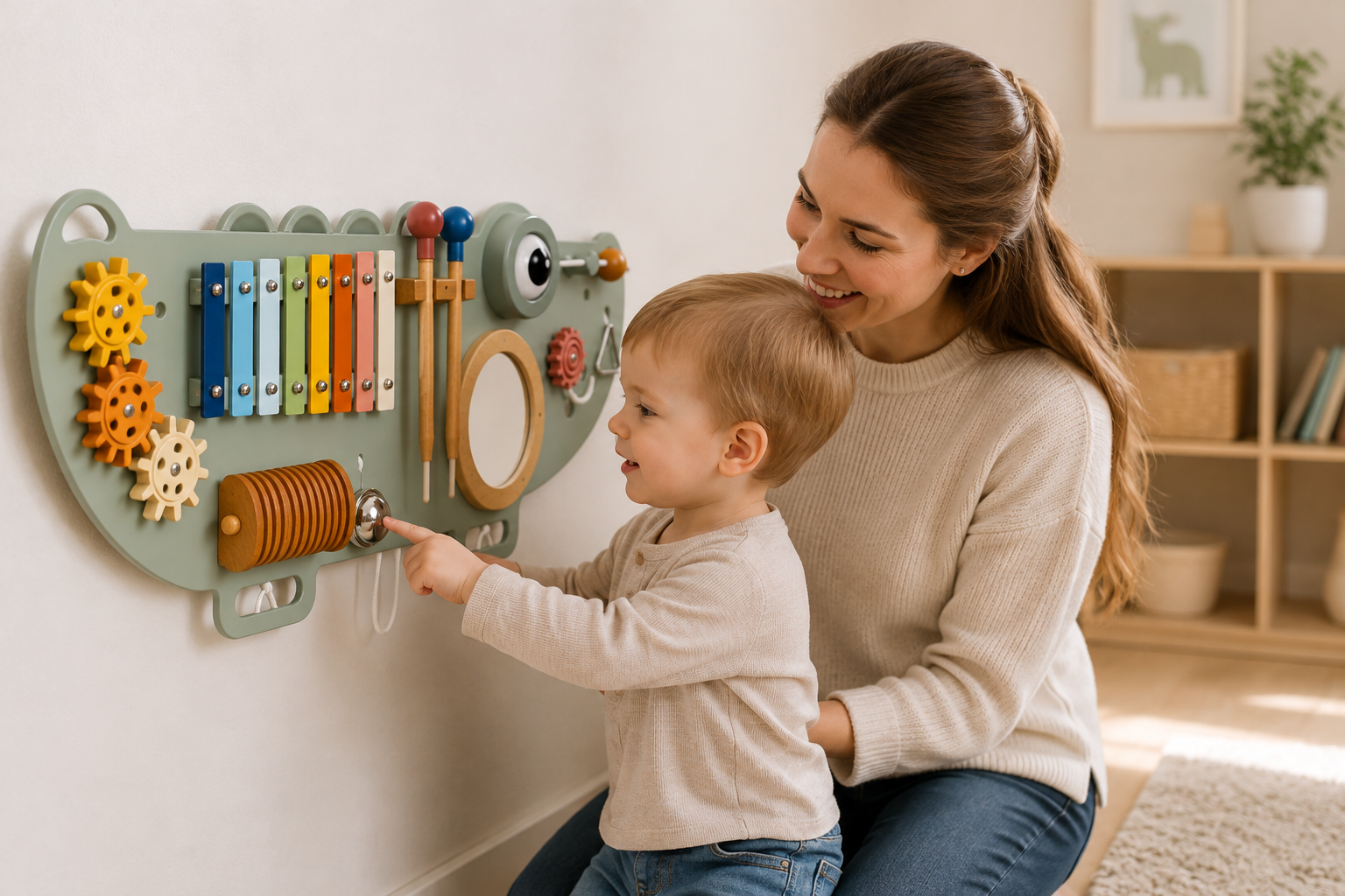 Crocodile Wall Activity Board – Musical Sensory Panel - Lulliyo