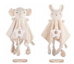 Organic Cotton Baby Security Blanket With Teether - Lulliyo