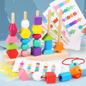 Montessori Wooden Shape & Color Sorting Board Toy - Lulliyo