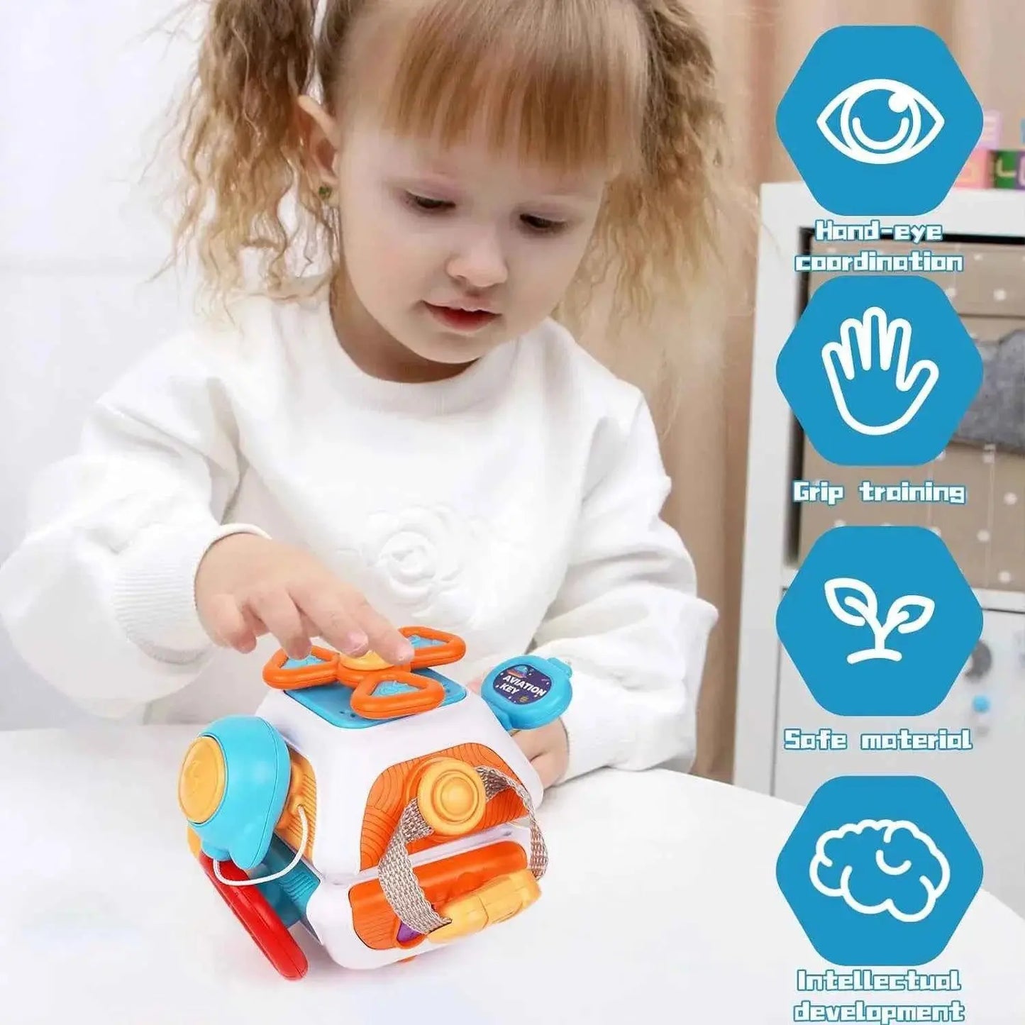 Montessori Baby Busy Cube Activity Toy