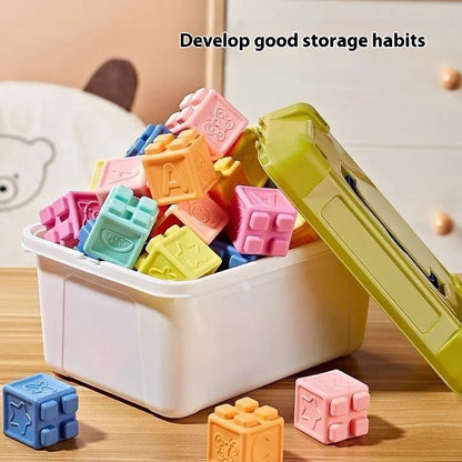 Soft Silicone Baby Building Blocks & Sensory Balls - Lulliyo