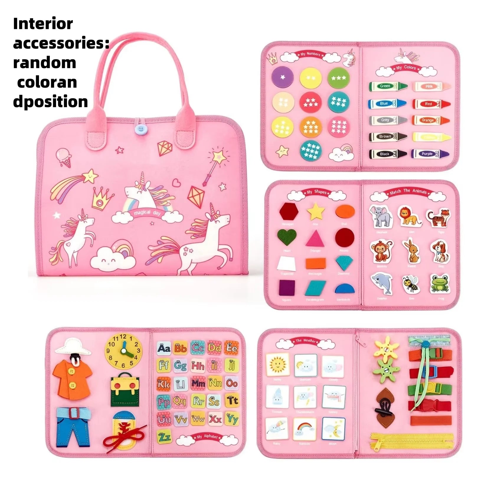 Montessori Cloth Busy Board Toy – Travel Fine Motor Play - Lulliyo
