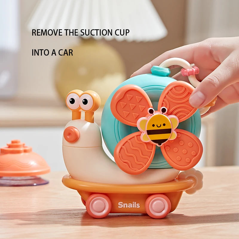 Snail Suction Cup Spinner Toy – Sensory Travel Play - Lulliyo