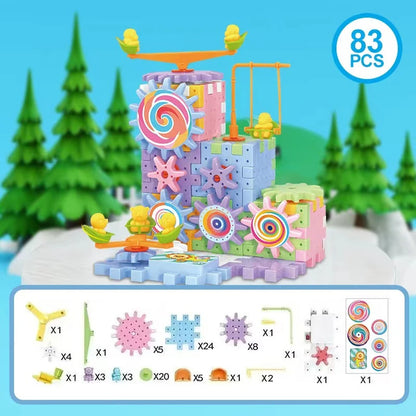 Electric Gear Track Building Block Park Toy Set - Lulliyo