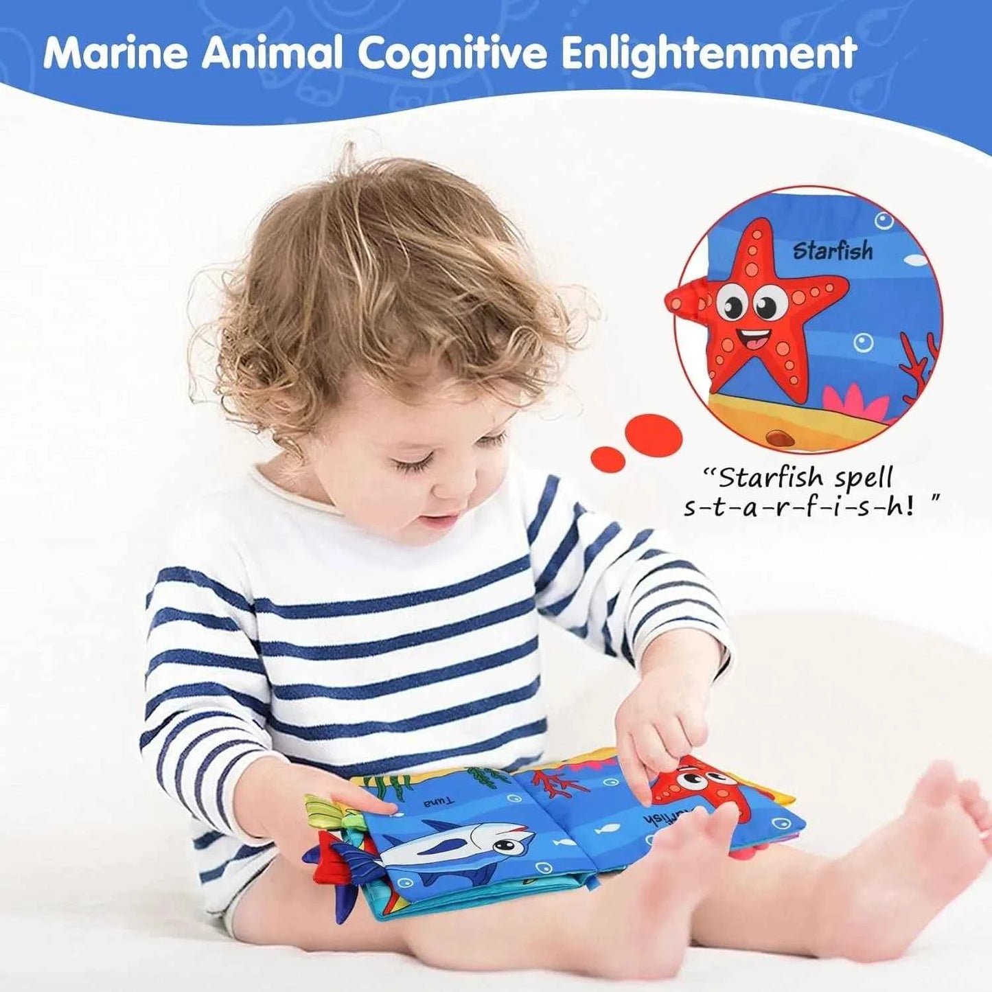 Cloth Early Learning Soft Crinkle Book - Babies 0-2