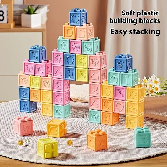 Soft Silicone Baby Building Blocks & Sensory Balls - Lulliyo Lulliyo