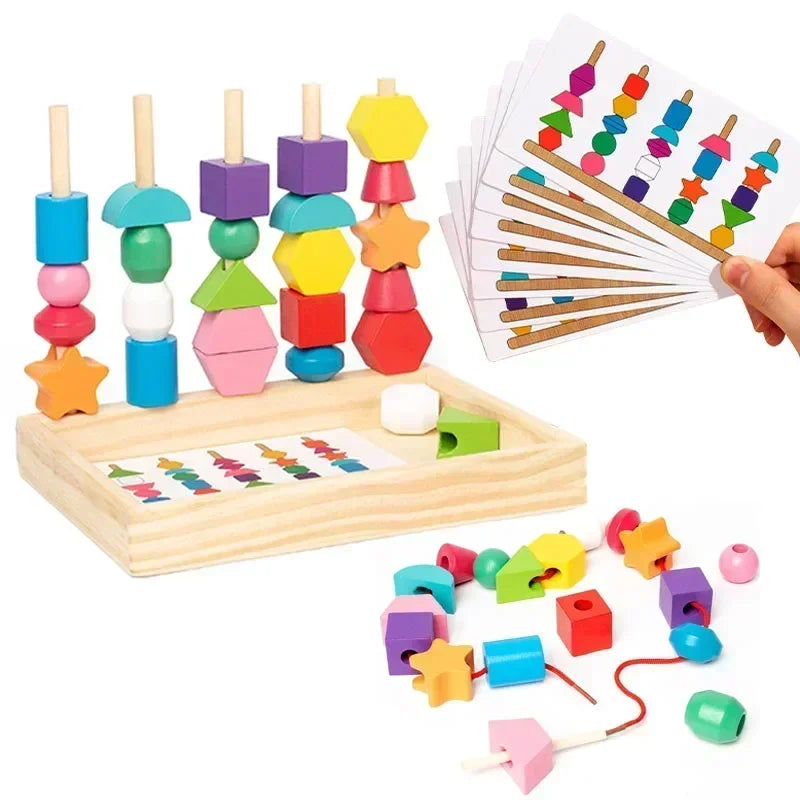 Montessori Wooden Color & Shape Matching Puzzle Toy - Lulliyo