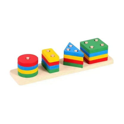 Montessori Wooden Color & Shape Matching Puzzle Toy - Lulliyo