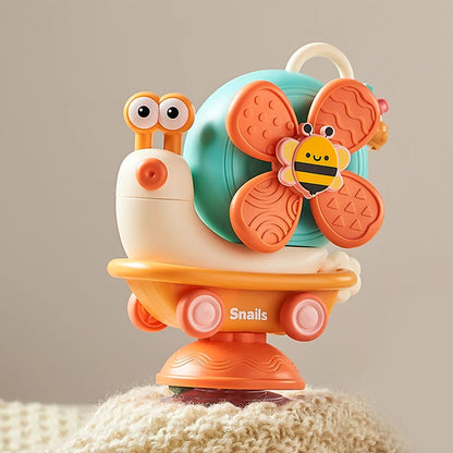 Snail Suction Cup Spinner Toy – Sensory Travel Play - Lulliyo
