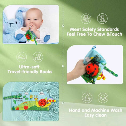 Cloth Early Learning Soft Crinkle Book - Babies 0-2