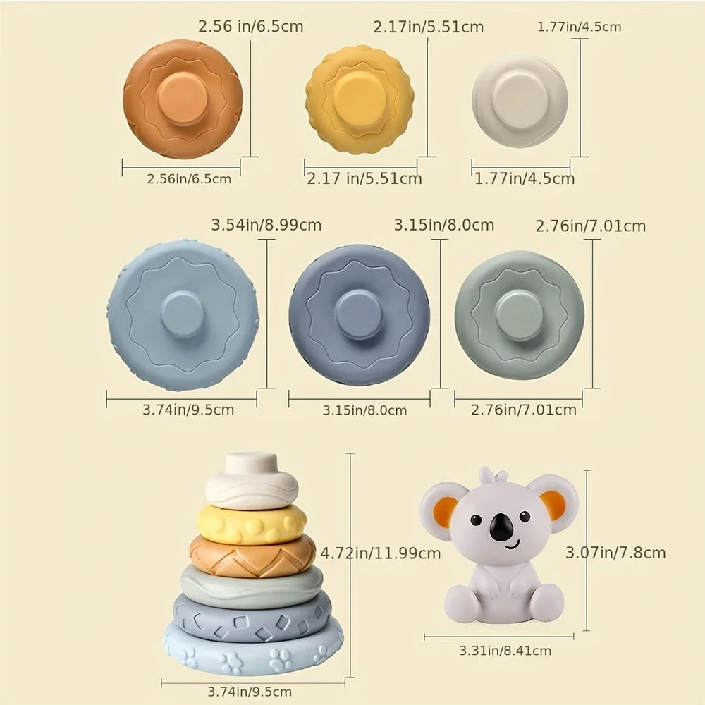Silicone Baby Building Blocks – Montessori Stack & Teethe