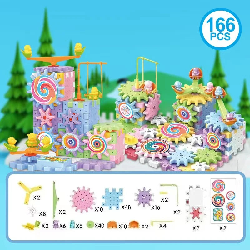 Electric Gear Track Building Block Park Toy Set - Lulliyo