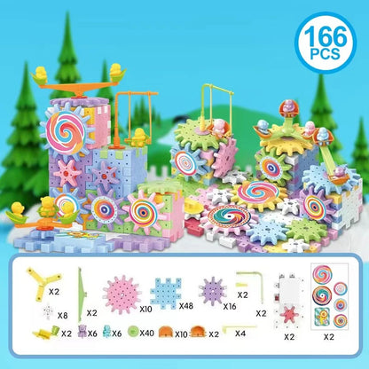 Electric Gear Track Building Block Park Toy Set - Lulliyo