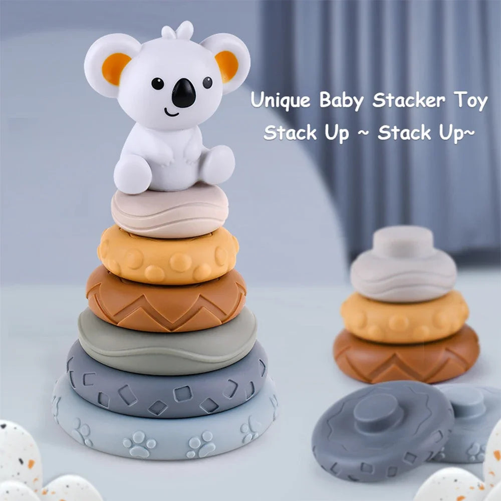 Silicone Baby Building Blocks – Montessori Stack & Teethe