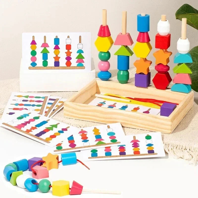 Montessori Wooden Color & Shape Matching Puzzle Toy - Lulliyo