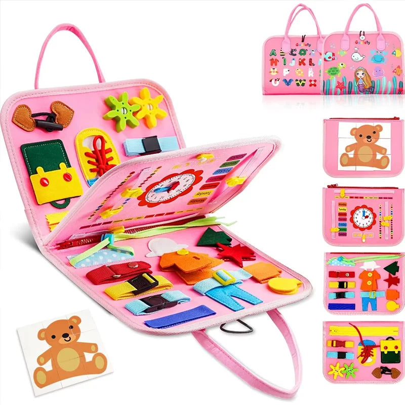 Montessori Toddler Busy Board – Preschool Learning Toy