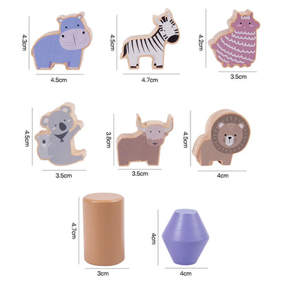 Wooden Animal Balance Blocks – Montessori Stacking Toy - Lulliyo