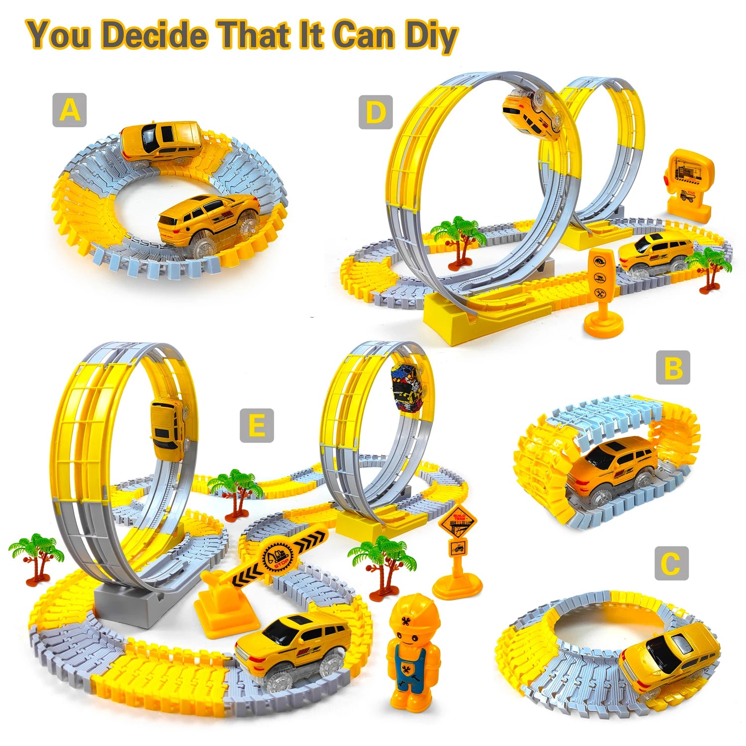 Flexible Electric Track Car Set For Kids