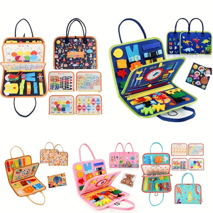 Montessori Cloth Busy Board Toy – Travel Fine Motor Play