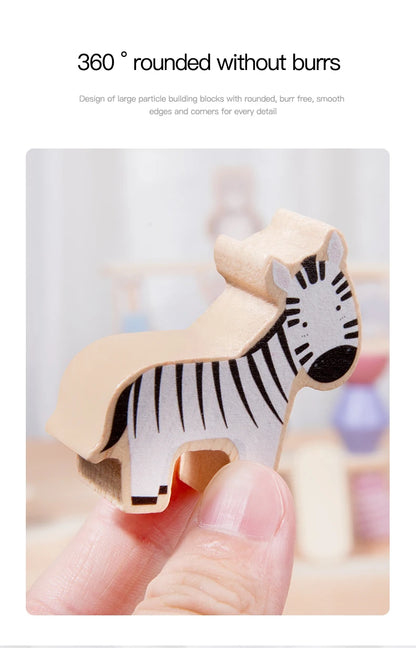 Wooden Animal Balance Blocks – Montessori Stacking Toy - Lulliyo