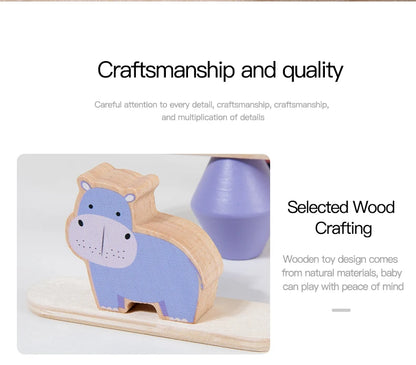 Wooden Animal Balance Blocks – Montessori Stacking Toy - Lulliyo