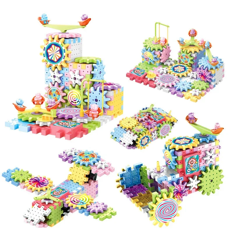 Electric Gear Track Building Block Park Toy Set - Lulliyo