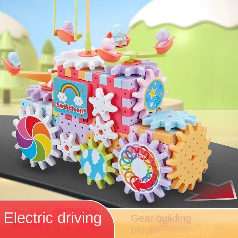 Electric Gear Track Building Block Park Toy Set - Lulliyo