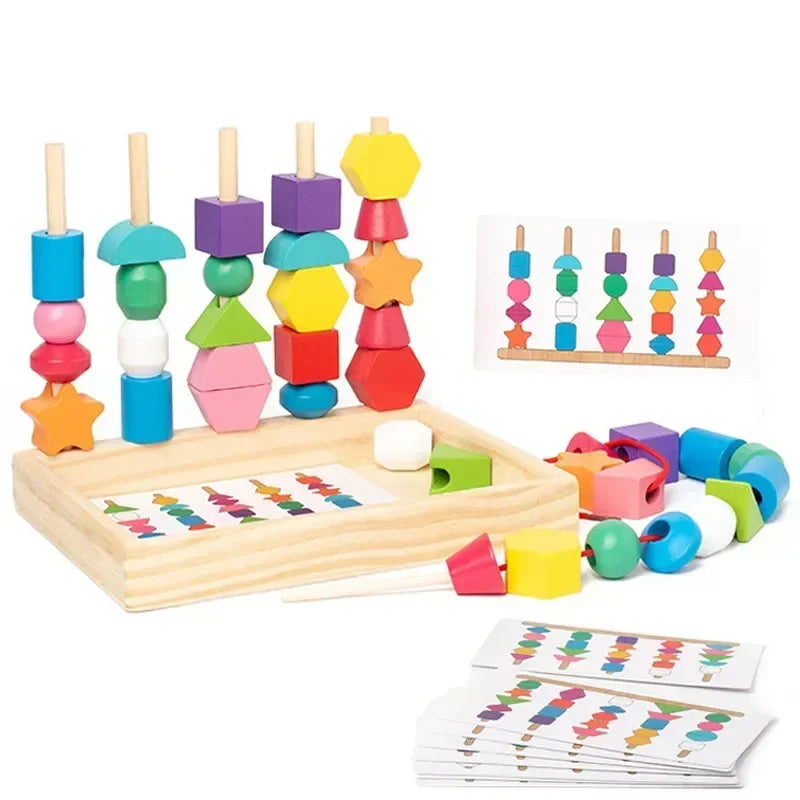 Montessori Wooden Color & Shape Matching Puzzle Toy - Lulliyo