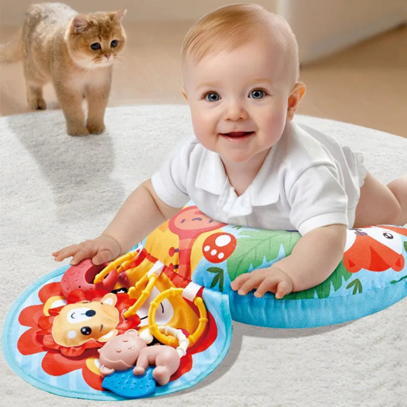 Montessori Tummy Time Baby Pillow With Sensory Toys - Lulliyo